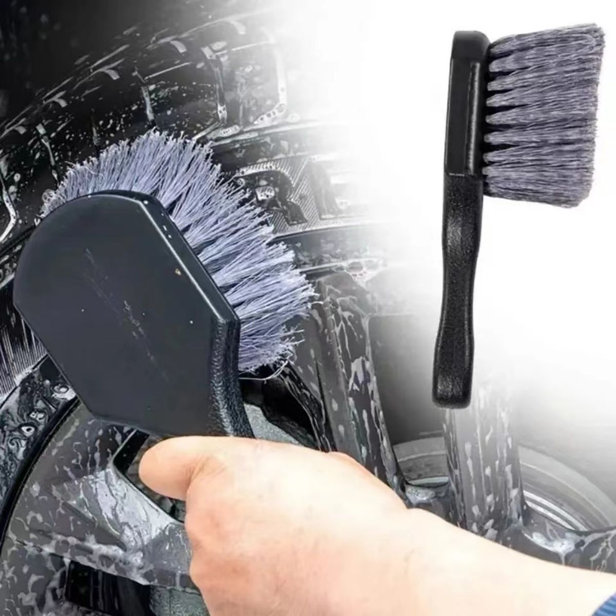 Car Detailing Brush - Reinigingsborstel voor autowielen Detailborstel Korte steel