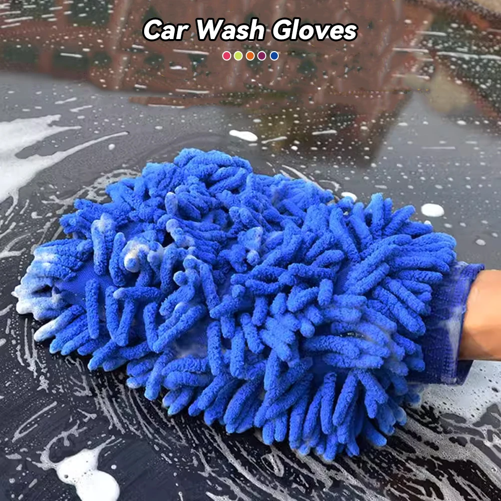 Car Detailing Brush - 1/2Pc Microfiber Auto Wash Handschoenen Chenille