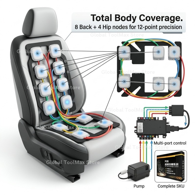12 luchtkussens Massage autost - Car Accessories Limassol recensie en prijs