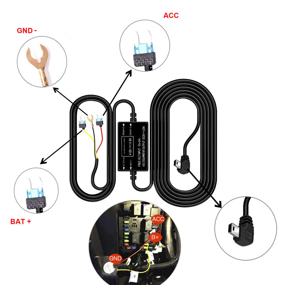 HGDO Dashcam Hardwire Kit Mini - Car Accessories Online recensie en prijs
