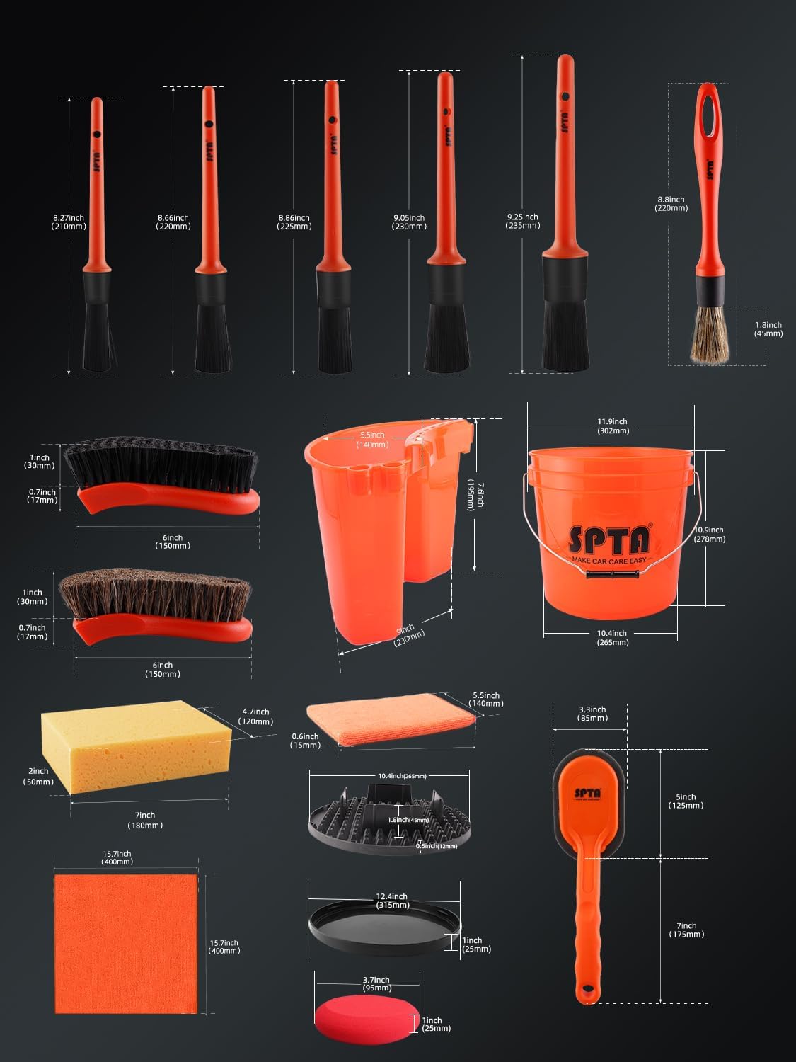 SPTA 31-delige autowasset met  - Car Detailing Brush recensie en prijs